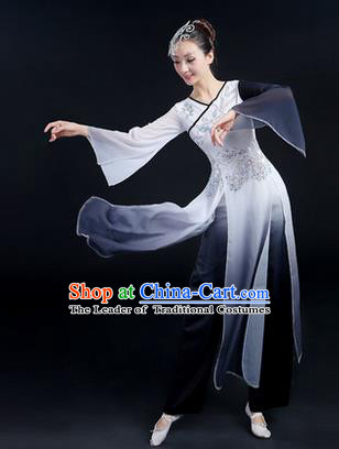 Traditional Chinese Yangge Fan Dancing Costume, Folk Dance Yangko Mandarin Sleeve Paillette Uniforms, Classic Dance Elegant Dress Drum Dance Paillette Clothing for Women