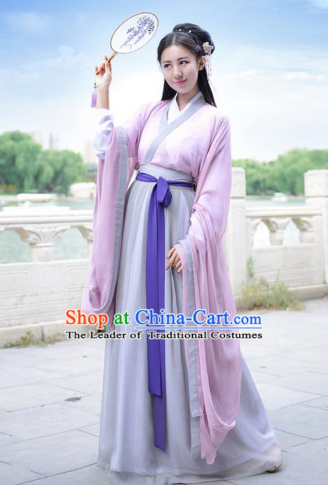 Traditional Ancient Chinese Young Lady Elegant Costume Embroidered Wide Sleeve Cardigan Slant Opening Blouse and Slip Skirt Complete Set, Elegant Hanfu Clothing Chinese Jin Dynasty Imperial Princess Clothing for Women