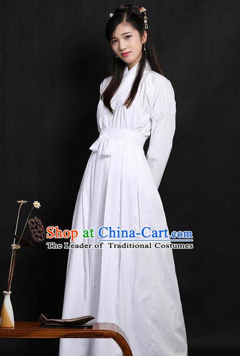 Traditional Ancient Chinese Young Lady Elegant Costume Slant Opening Blouse and Skirt Complete Set, Elegant Hanfu Pajamas Clothing Chinese Han Dynasty Imperial Princess Clothing for Women