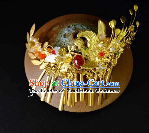 Traditional Handmade Chinese Ancient Classical Hair Accessories Barrettes Hairpin, Frontlet Step Shake Hair Sticks Hair Jewellery, Hair Fascinators Hairpins for Women