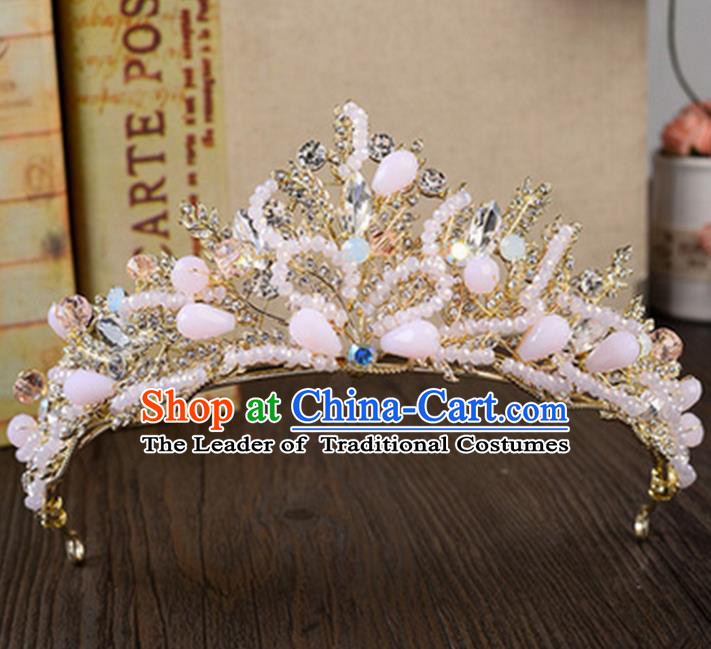 Top Grade Handmade Classical Hair Accessories, Children Baroque Style Beads Crystal Baby Princess Royal Crown Hair Clasp Jewellery for Kids Girls