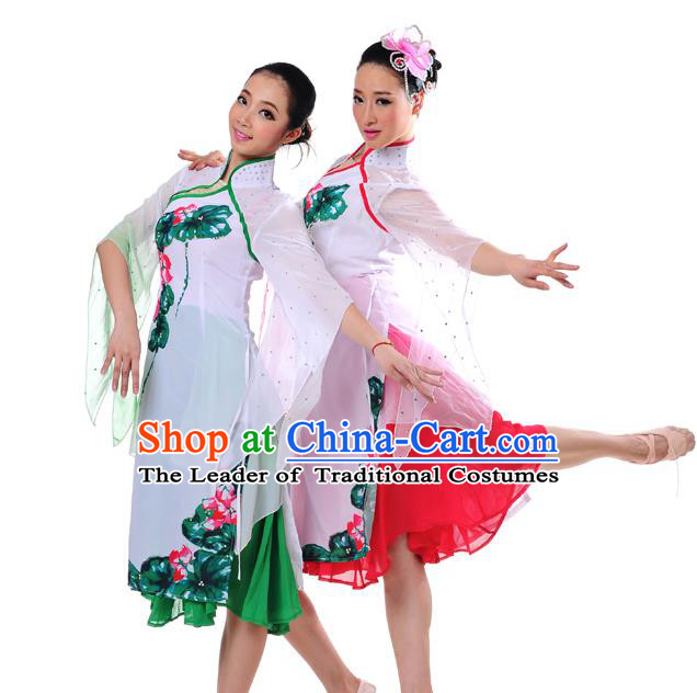 Traditional Chinese Classical Dance Yangge Fan Dancing Costume, Folk Dance Yangko Costume For Women