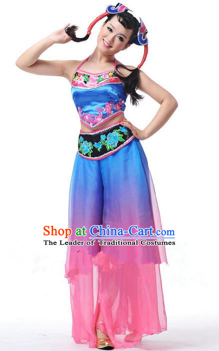 Traditional Chinese Classical Dance Fan Dance Northeast Song-and-Dance Duet Costume, Folk Dance Uniform Yangko Clothing for Women