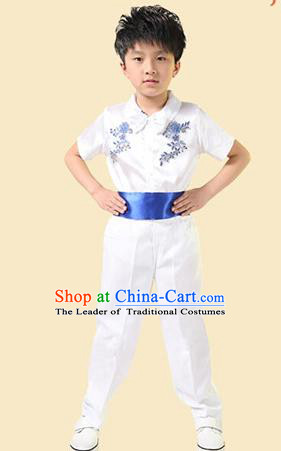 Top Grade Professional Performance Catwalks Costume, Children Chorus Modern Dance Paillette Clothing for Boys Kids