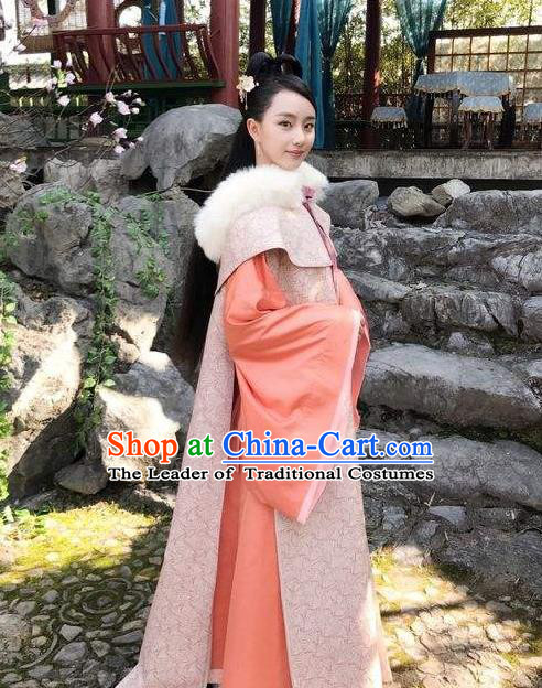 Traditional Chinese Ancient Song Dynasty Imperial Princess Costume and Headpiece Complete Set, Chinese Teleplay Flower Shabana Flyings Sky Senior Concubine Embroidered Dress for Women