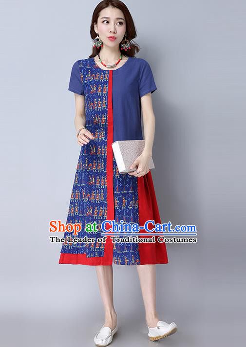 Traditional Ancient Chinese National Costume, Elegant Hanfu Mandarin Qipao Linen Dress, China Tang Suit Chirpaur Republic of China Cheongsam Upper Outer Garment Elegant Dress Clothing for Women