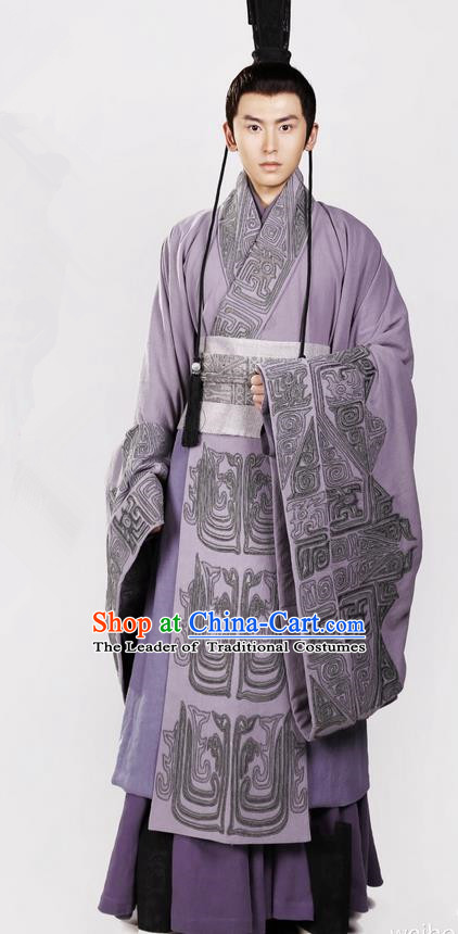 Traditional Chinese Ancient Nobility Childe Costumes, Chinese Ancient Teleplay Above The Clouds Role Swordsmen Robe, China Han Dynasty Prince Embroidery Hanfu Clothing for Men