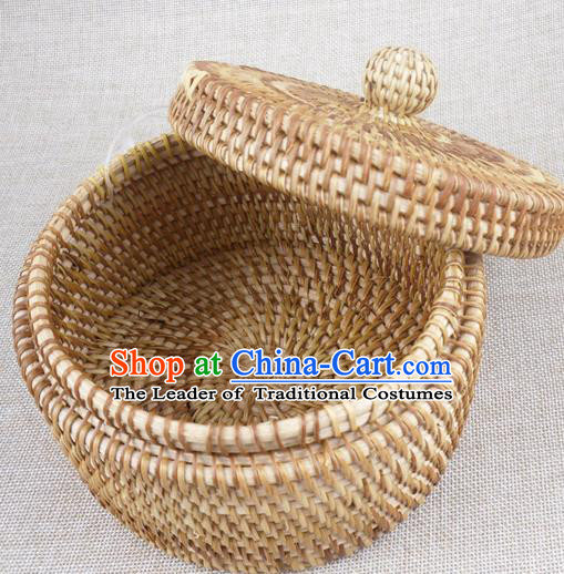 Top Asian Vietnamese Traditional Rattan Plaited Articles, Vietnam Tea Caddy Handicraft Candy Jar Canister