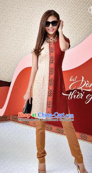 Traditional Top Grade Asian Vietnamese Dress, Vietnam National Female Ao Dai Dress Women Cheongsam Clothing