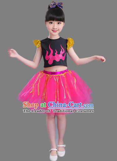 Top Grade Professional Compere Modern Dance Costume, Children Opening Dance Chorus Uniforms Jazz Dance Bubble Dress for Girls