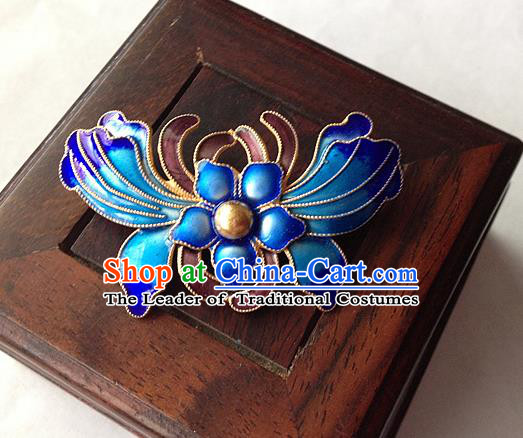 Traditional Handmade Chinese Ancient Classical Accessories Blueing Brooch Butterfly Pendent for Women