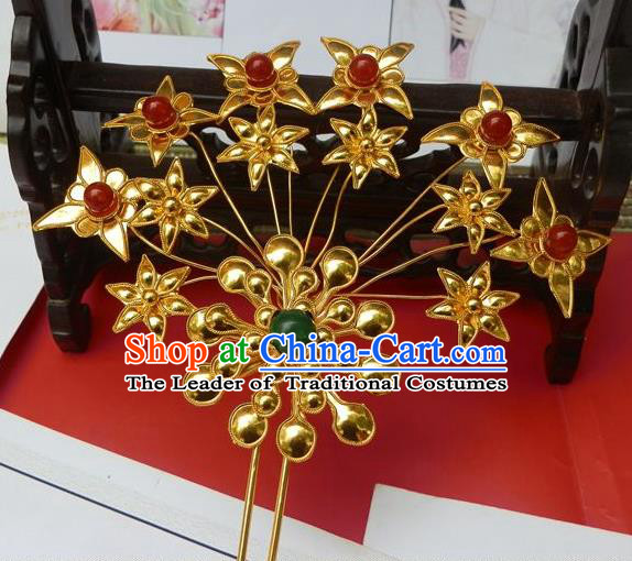 Traditional Handmade Chinese Ancient Classical Hair Accessories Barrettes Mandarin Imperial Empress Hairpins Step Shake Hair Ornament for Women