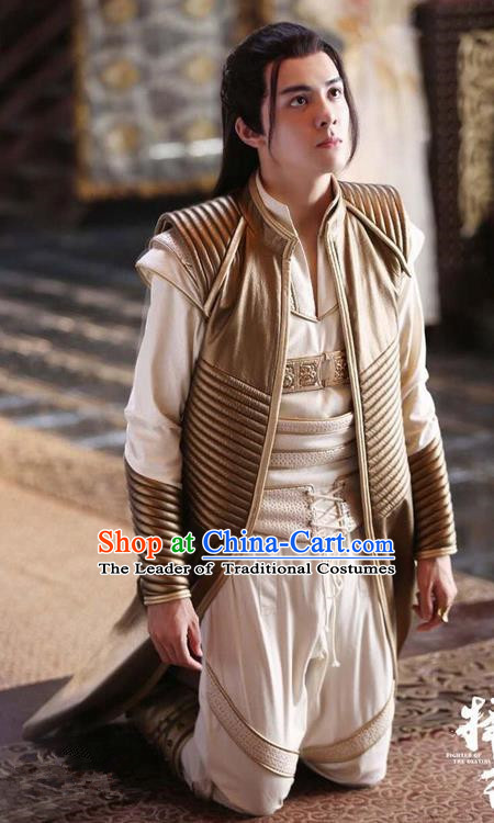 Chinese Ancient Tang Dynasty Nobility Childe Costume and Headpiece Complete Set, Fighter of the Destiny Traditional Chinese Ancient Swordsman Toff Clothing for Men