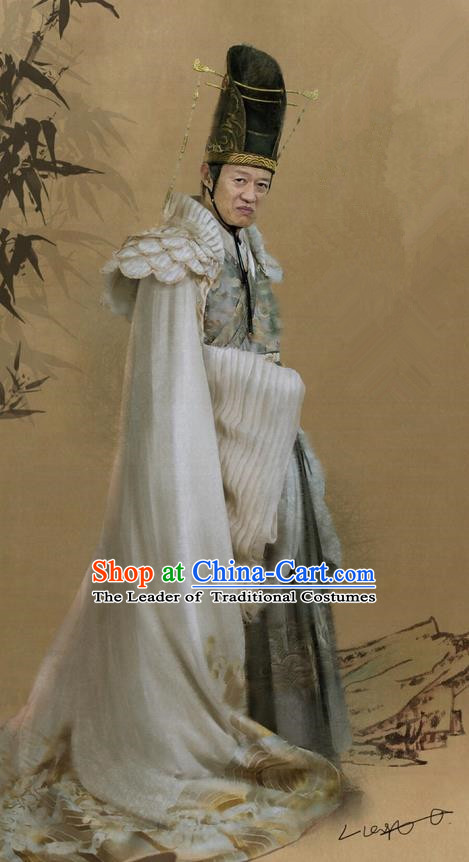 Traditional Ancient Chinese Dong Chang Court Eunuch Costume, Films Brotherhood of Blades Chinese Ming Dynasty Eunuch Clothing and Handmade Headpiece Complete Set