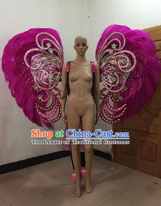 Top Grade Professional Stage Show Halloween Parade Backplane Brazilian Rio Carnival Parade Samba Dance Exaggerated Feather Props for Women