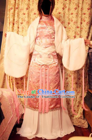 Top Grade Traditional China Ancient Fairy Costumes, China Ancient Cosplay Princess Pink Dress Clothing for Women