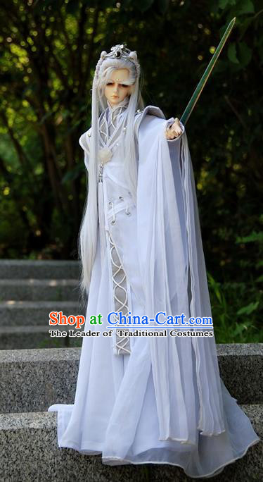 Top Grade Traditional China Ancient Cosplay Swordsman Costumes Complete Set, China Ancient Knight-Errant Hanfu Robe Clothing for Men for Kids