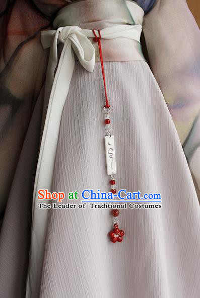 Top Grade Traditional China Ancient Palace Lady Jade Accessories Pendant, China Ancient Swordsman Tassel Waist Pendant