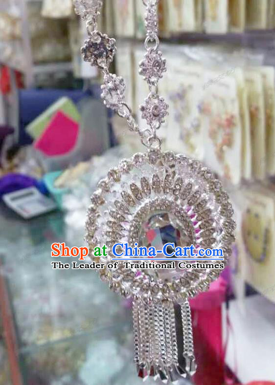 Traditional Thailand Ancient Handmade Jewelry Accessories, Traditional Thai China Dai Nationality Crystal Necklace for Women