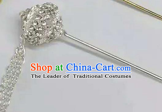 Traditional Thailand Ancient Handmade Hair Jewelry Accessories, Traditional Thai China Dai Nationality Hairpins Crystal Hair Stick for Women