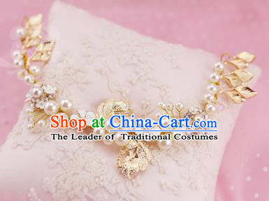 Top Grade Handmade Wedding Bride Hair Accessories Barrette, Traditional Princess Baroque Pearl Hair Clasp Wedding Headpiece for Women