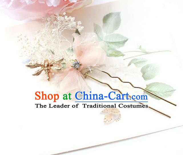 Top Grade Handmade Wedding Bride Hair Accessories Hairpin, Traditional Princess Baroque Feather Hair Claw Headpiece for Women