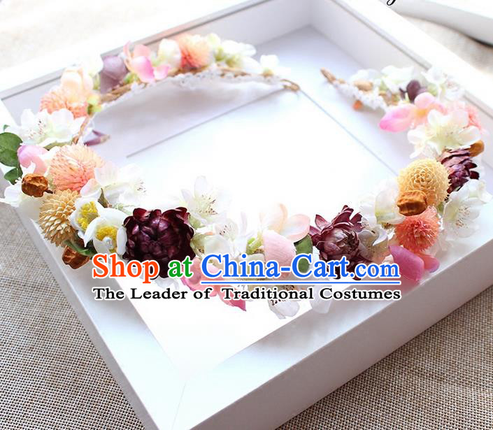 Top Grade Handmade Wedding Bride Hair Accessories Garland, Traditional Princess Wedding Hair Clasp for Women