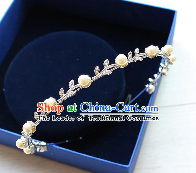 Top Grade Handmade Wedding Bride Hair Accessories Tuck Comb, Traditional Princess Wedding Pearl Hair Clasp Headwear for Women