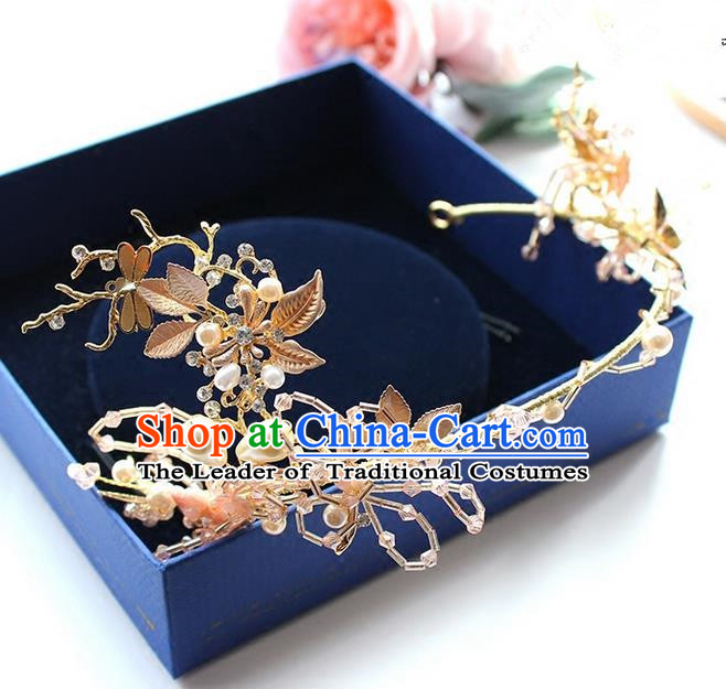 Top Grade Handmade Wedding Bride Hair Accessories Pearl Hair Clasp, Traditional Princess Baroque Hair Clip Headpiece for Women