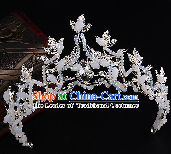 Top Grade Handmade Wedding Hair Accessories Bride Princess Beads Imperial Crown, Traditional Baroque Queen Retro Royal Crown Wedding Headwear for Women