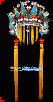 Traditional Chinese Ancient Peking Opera Accessories She Saihua Pearl Hat, Traditional Chinese Beijing Opera Pantaloon Old Women Headwear Phoenix Coronet