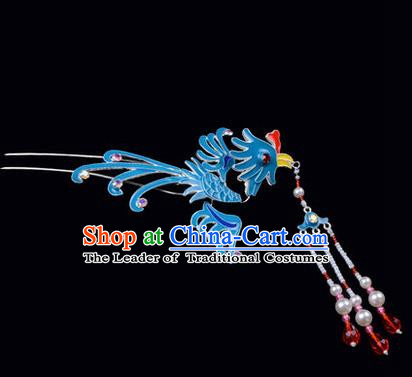 Top Grade Chinese Ancient Peking Opera Hair Accessories Diva Phoenix Hairpins Step Shake, Traditional Chinese Beijing Opera Hua Tan Hair Clasp Head-ornaments