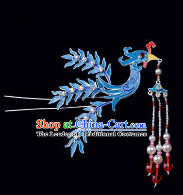 Top Grade Chinese Ancient Peking Opera Hair Accessories Diva Phoenix Hairpins Step Shake, Traditional Chinese Beijing Opera Hua Tan Hair Clasp Head-ornaments