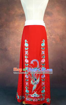 Traditional Chinese Beijing Opera Servant Girl Red Dress, China Peking Opera Young Lady Costume Embroidered Opera Skirt