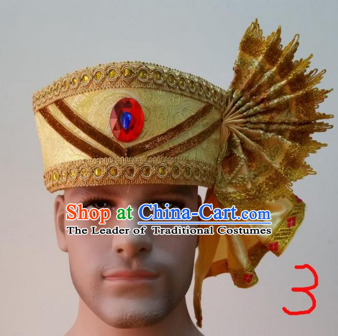 Traditional Traditional Thailand Accessories Hat, Southeast Asia Thai Dai Nationality Headwear for Men