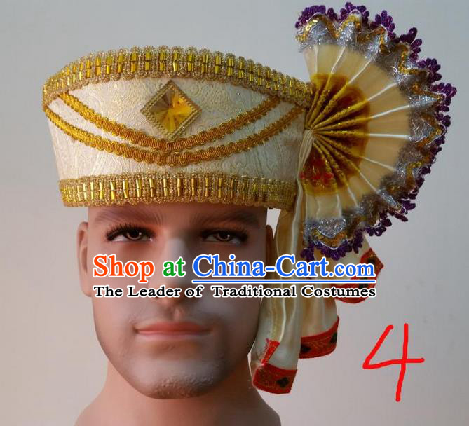 Traditional Traditional Thailand Accessories Hat, Southeast Asia Thai Dai Nationality Headwear for Men