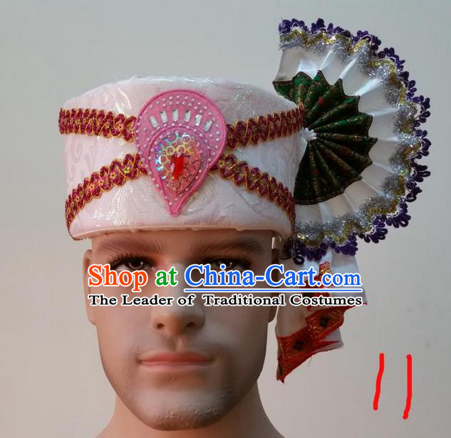 Traditional Traditional Thailand Accessories Hat, Southeast Asia Thai Dai Nationality Headwear for Men