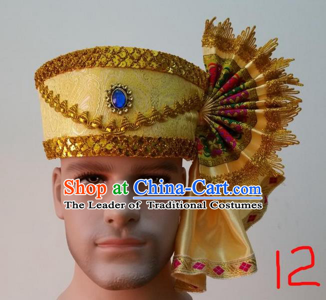 Traditional Traditional Thailand Accessories Hat, Southeast Asia Thai Dai Nationality Headwear for Men