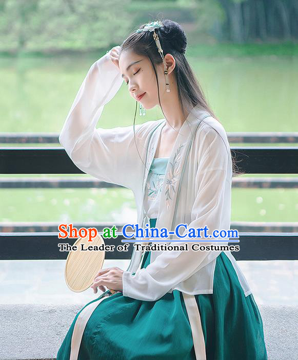 Traditional Chinese Song Dynasty Palace Princess Costume Blouse and Dress Complete Set, Elegant Hanfu Clothing Embroidered Dress, Chinese Ancient Princess Clothing for Women