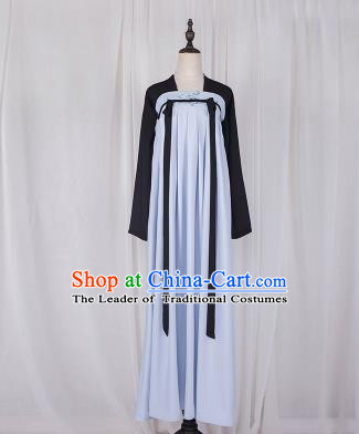 Traditional Chinese Tang Dynasty Palace Princess Costume, Elegant Hanfu Clothing Embroidered Blue Ru Dress, Chinese Ancient Princess Clothing for Women