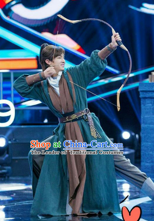 Traditional Ancient Chinese Young Hero Costume, The Legend of the Condor Heroes Chinese Song Dynasty Swordsman Clothing for Men