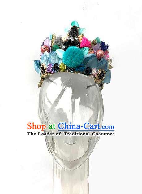 Top Grade Miami Deluxe Hair Accessories Flowers Royal Crown, Halloween Headdress Brazilian Carnival Occasions Handmade Headwear for Women