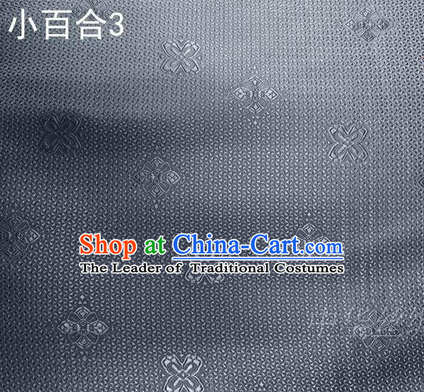 Asian Chinese Traditional Jacquard Weave Satin Grey Silk Fabric, Top Grade Brocade Tang Suit Hanfu Dress Fabric Cheongsam Cloth Material