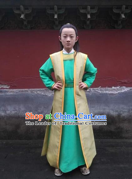 Traditional Asian Chinese Ancient Song Dynasty Little Prince Costume, China Elegant Hanfu Clothing Nobility Childe Scholar Clothing for Kids