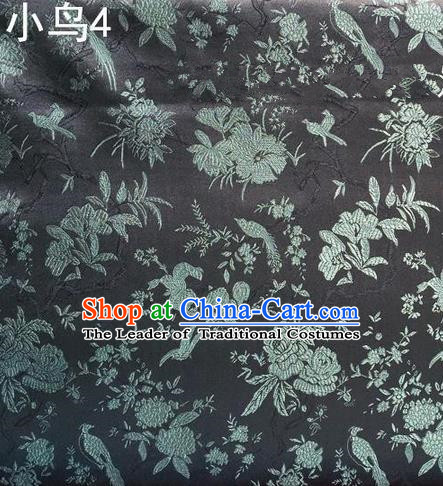 Traditional Asian Chinese Handmade Embroidery Flowers Pattern Silk Satin Tang Suit Mandarin Prince Robes Grey Fabric, Nanjing Brocade Ancient Costume Hanfu Cheongsam Cloth Material