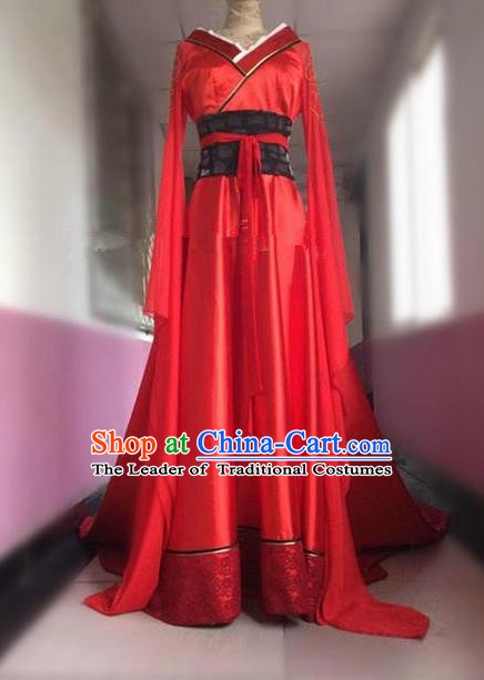 Asian Chinese Traditional Han Dynasties Princess Wedding Costume, China Elegant Hanfu Bride Embroidery Bottom Drawer Dress