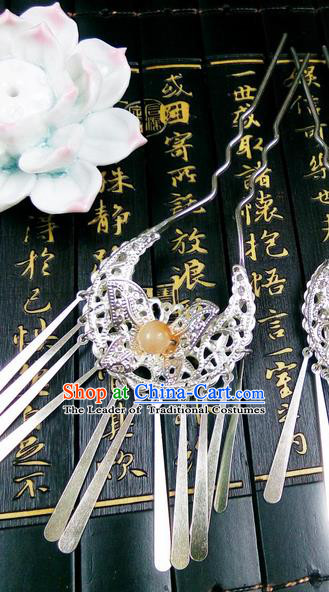 Traditional Handmade Chinese Ancient Classical Hair Accessories, Step Shake Hair Sticks, Hair Fascinators Hairpins for Women