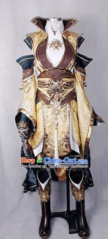 Asian Chinese Traditional Cospaly Customization Ming Dynasty Knight-errant Embroidered Costume, China Elegant Hanfu Swordswoman Female General Clothing for Women