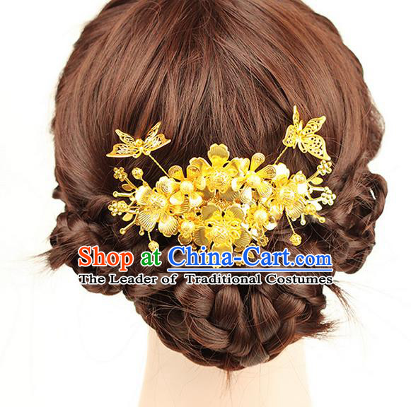 Traditional Handmade Chinese Ancient Classical Hair Accessories Hair Comb, Step Shake Hair Sticks Hair Fascinators Hairpins for Women