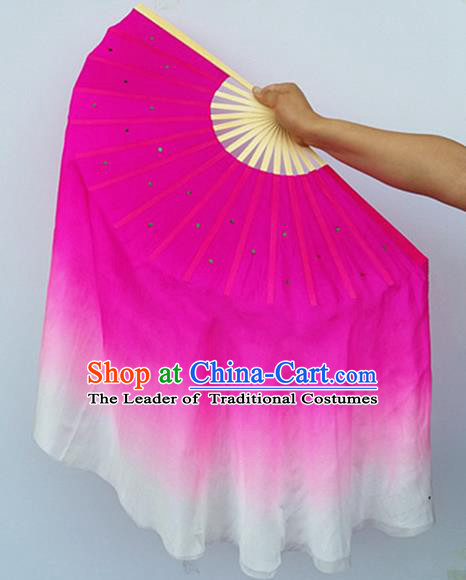 Pure Silk Traditional Chinese Fans Oriental Fan Folk Dance Cultural Pink Hand Fan